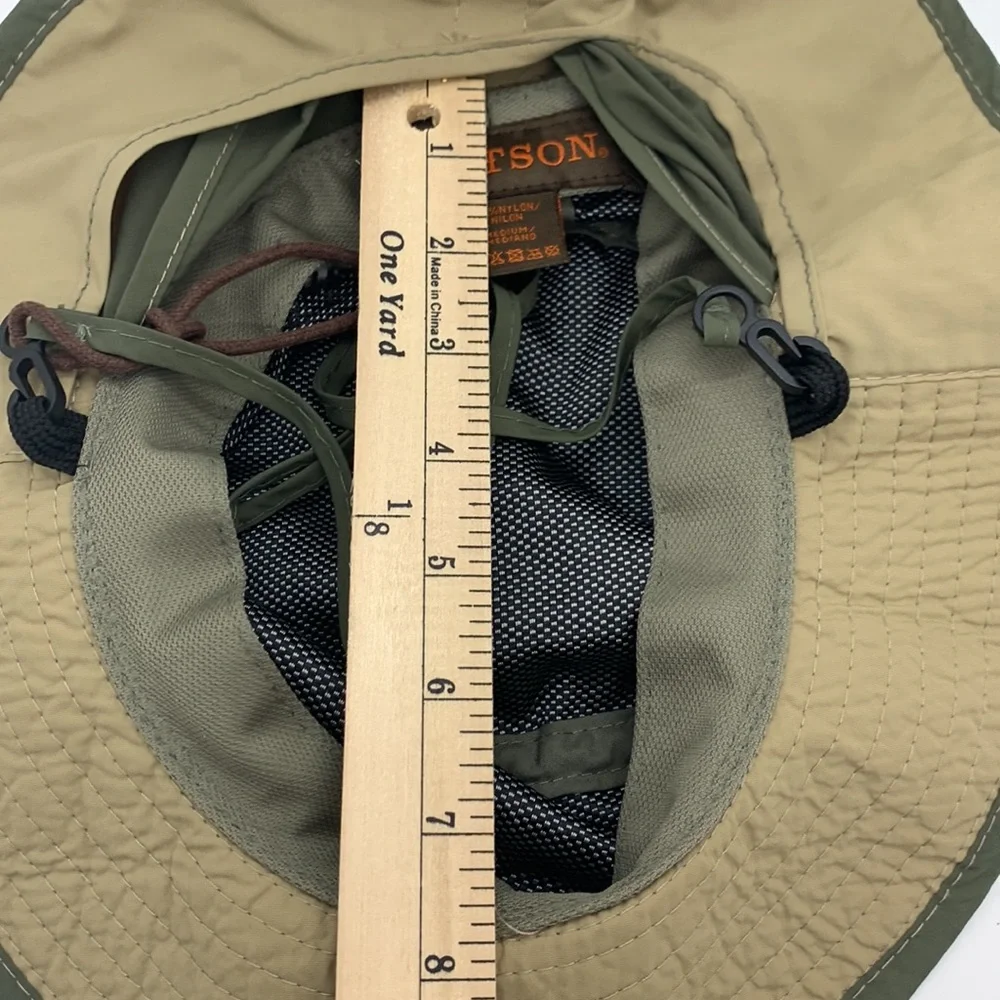 Stetson Boonie Hat Green Medium Vented Adjustable Toggle Neck Flap Outdoor Hike